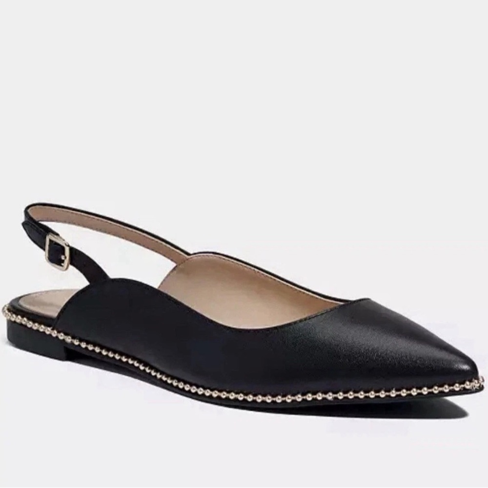 Coach Vae Skimmer Slingback Leather Shoes Flats 7.5
